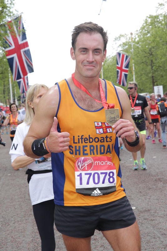 Sheridan completing a marathon