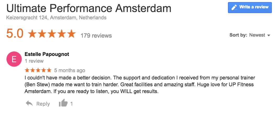 Estelle-google-review-web | Ultimate Performance